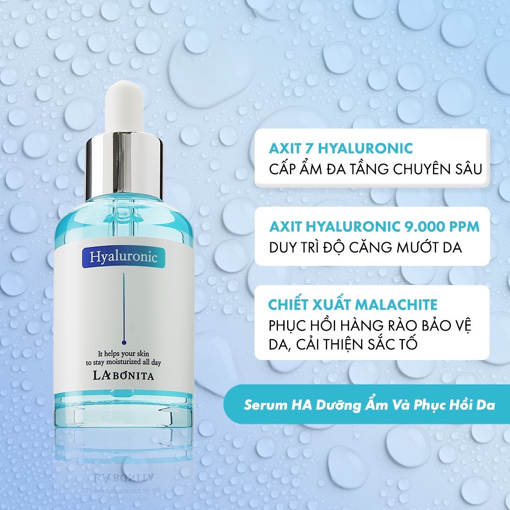 Combo 2 Sản Phẩm Giúp Căng Bóng Và Phục Hồi Da La Bonita (Serum Hyaluronic Acid 50ml + Kem Vita K Repair Cream 30ml)