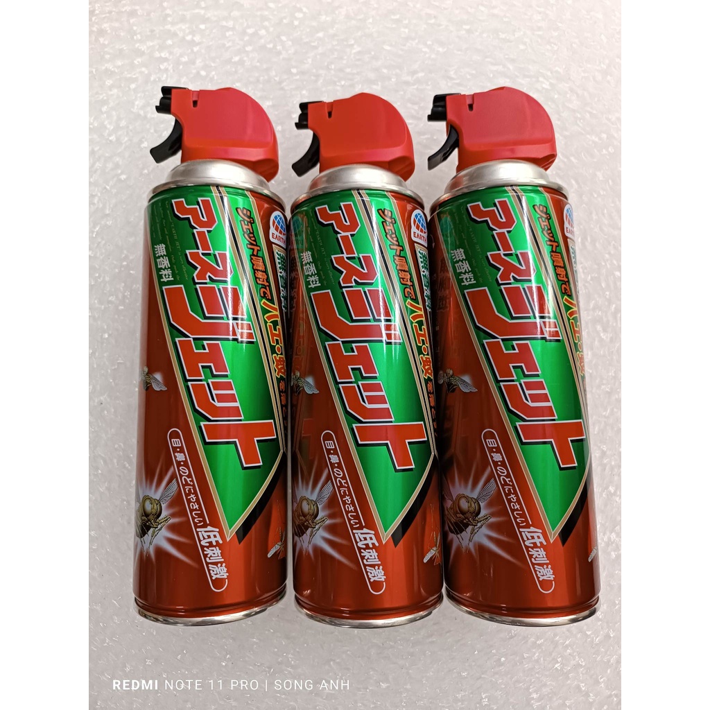 Chai xịt chống côn trùng Asu Earth Jet 450ml KHÔNG MÙI chấp mọi loại gián, rận, ruồi, muỗi... hàng Nhật nội địa