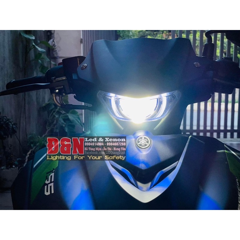 Bi Cầu LED B11 Cho Yamaha Exciter 155VVA/2020 Cắm Jack Zin + Rơ Le Dây Nguồn, Thiên Thần, Mắt Quỷ