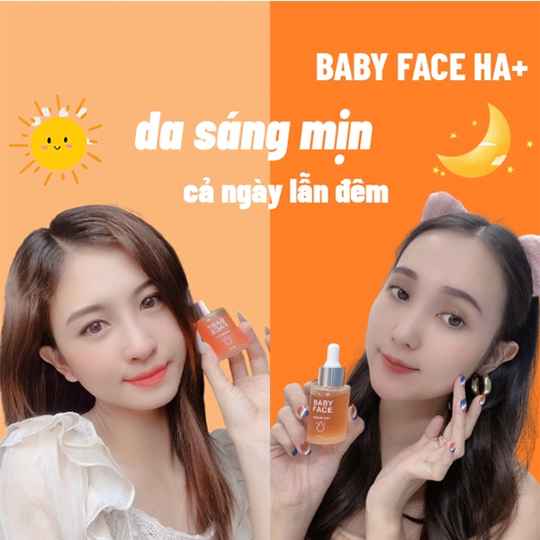 Serum KIM BABY FACE HA+ Dưỡng Trắng Da Mặt Mờ Nám Tàn Nhang Chiết Xuất Cà Rốt