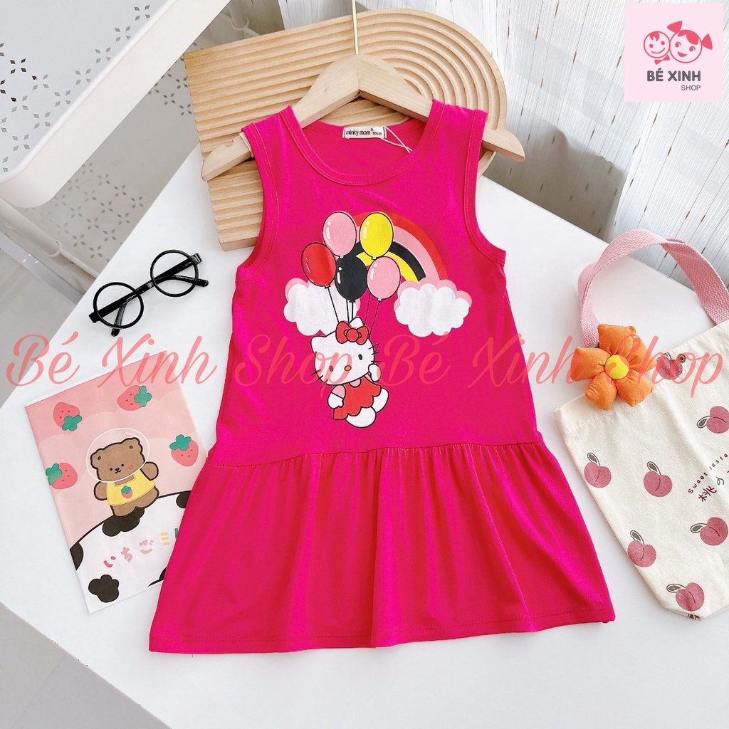 Váy Đầm Đuôi Cá Sát Nách Mùa Hè Cho Bé Gái Minky Mom  Váy Đầm Thun Lạnh Ba Lỗ Hè Cho Trẻ Em Bé Gái ĐẦM BA LỖ
