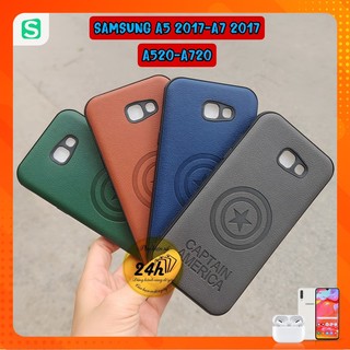 Ốp lưng samsung a5 2017 a520 - a7 2017 a720 dẻo giả da in logo siêu đẹp