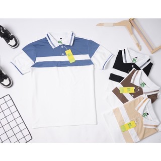 Hot áo polo nam nữ phối màu kẻ ngang ,vủi thun cá sấu co giãn 4 chiều