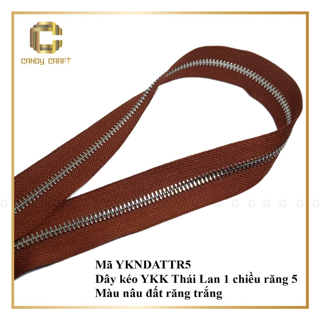 Dây kéo YKK Thái 1 chiều răng 5 (chưa kèm đầu khóa) - phụ kiện làm túi xách