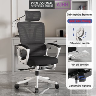 Ghế xoay văn phòng công thái học, Ghế gaming ngả lưng gác chân tựa đầu êm ái, giúp bảo vệ cột sống lưng,ghế giám đốc