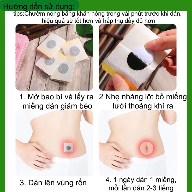 Ghi miếng dán giảm cân miếng dán giảm béo nhanh 30 miếng Giảm béo an toàn loại bỏ độc tố khỏi cơ thể đốt