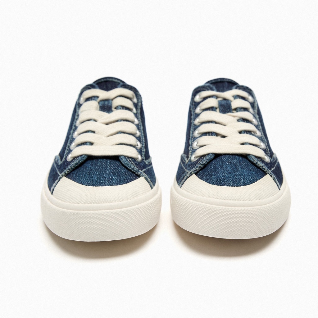 2023 Mới Giày Vải Nữ ZARA Dép Nửa Gót Thường Có Nhãn