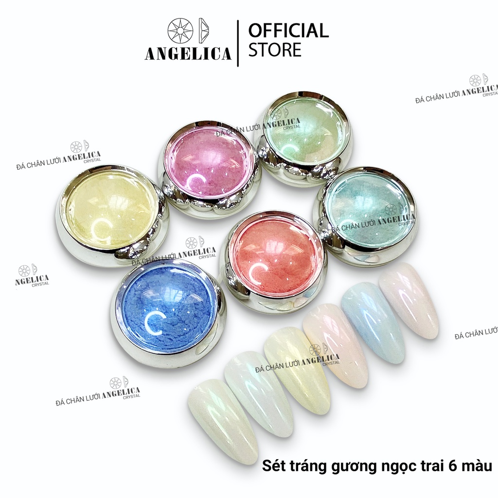 Set Bột Tráng Gương Nail Ánh Ngọc Trai Trang Trí Móng ANGELICA  STGNT6