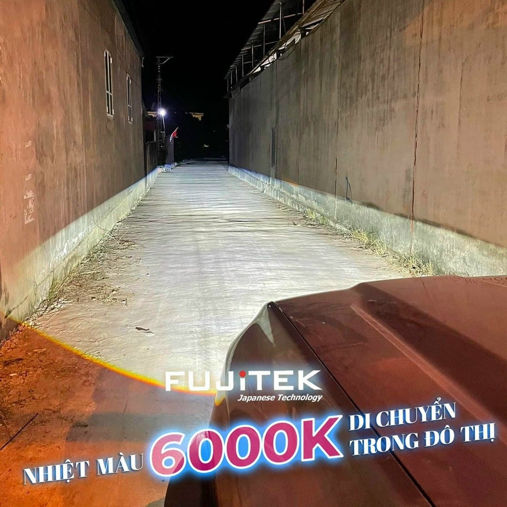 Bi gầm Led 2inch Fujitek G2S Plus, 3 chế độ màu, lúp xanh- hàng chính hãng