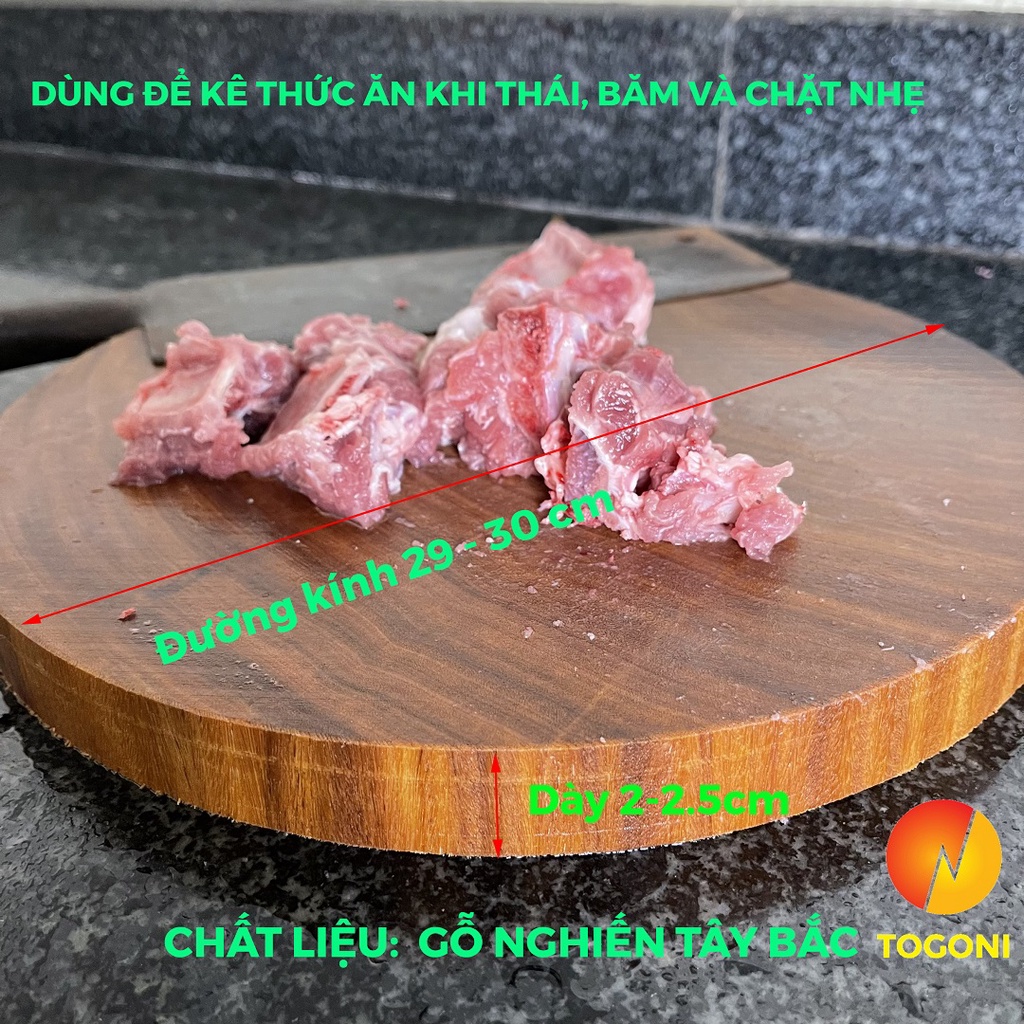 THỚT GỖ NGHIẾN TRÒN ĐƯỜNG KÍNH 29CM DÀY 2CM, GỖ NGHIẾN TÂY BẮC KHÔNG TÂM, KHÔNG LÊN MÙN, KHÔNG NỨT NẺ