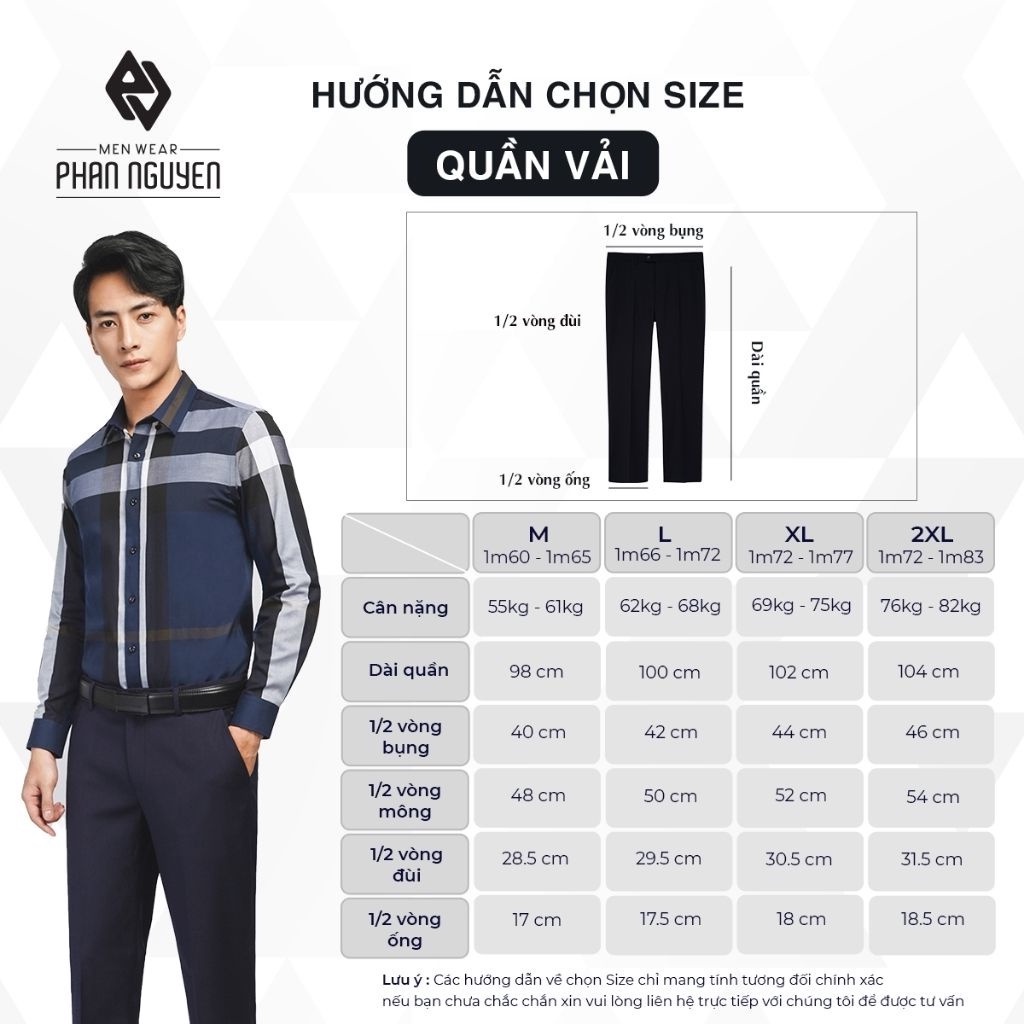 Quần vải công sở nam cao cấp Phan Nguyễn, chất liệu thoáng mát, nhẹ, form slim fit tôn dáng, phong cách lịch lãm QVL.665