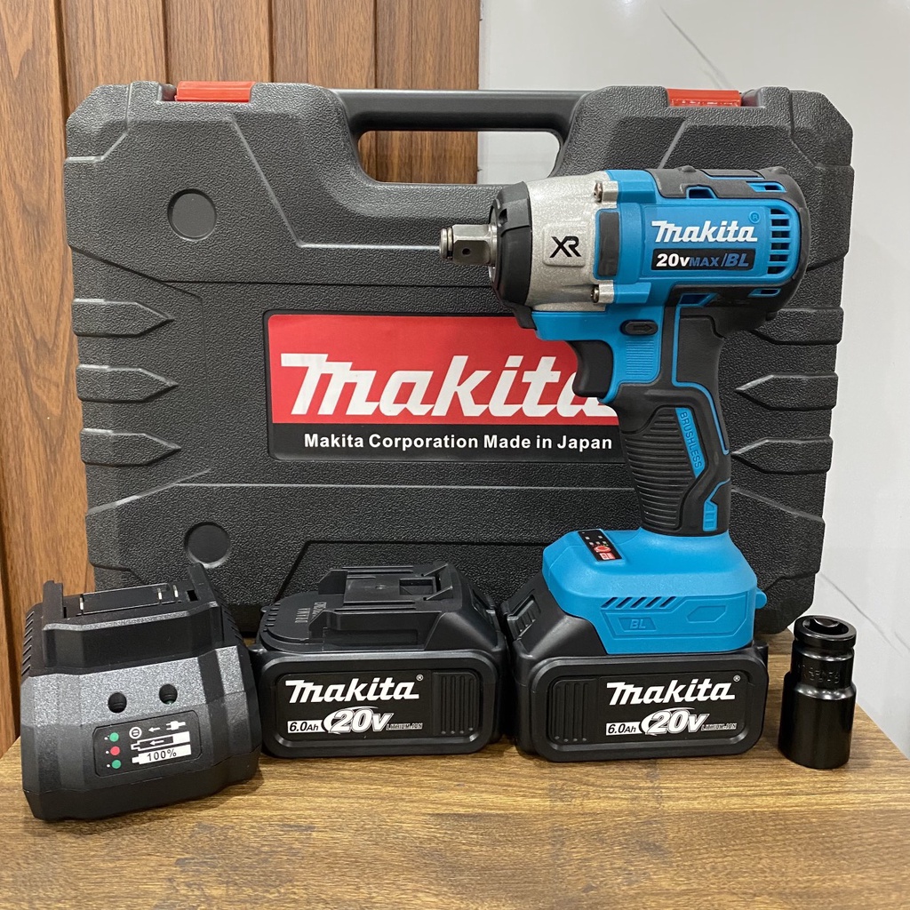 Máy siết bulong - máy vặn ốc Makita 350N động cơ không chổi than tặng kèm 2 pin 1 sạc