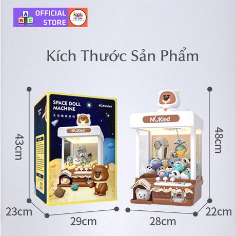 Máy Gắp Thú Mini Gấu Boonie Phi Hành Gia Kích Thước Lớn Có Nhạc, Đèn Kèm Xu Đếm Thời Gian, Có Sẵn Nhiều Thú Bông Cho Trẻ