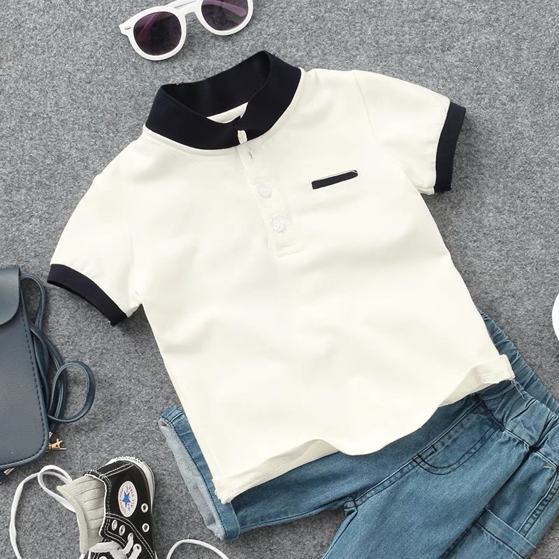 Áo Polo Cổ Bẻ Áo Polo Ngắn Tay Chất Cotton Cá Sấu Thấm Hút Cho Bé Từ 12kg Đến 32kg Thời Trang Trẻ Em Dâu Store