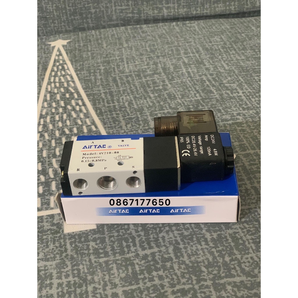 4V110-06  Van điện từ khí nén 5/2 AIRTAC ren 9,6mm