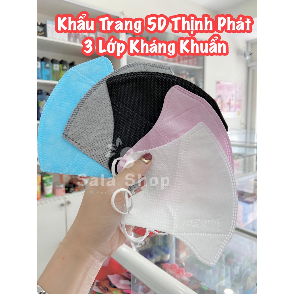 KHẨU TRANG 5D THỊNH PHÁT 3 LỚP KHÁNG KHUẨN [Túi 10 Cái]