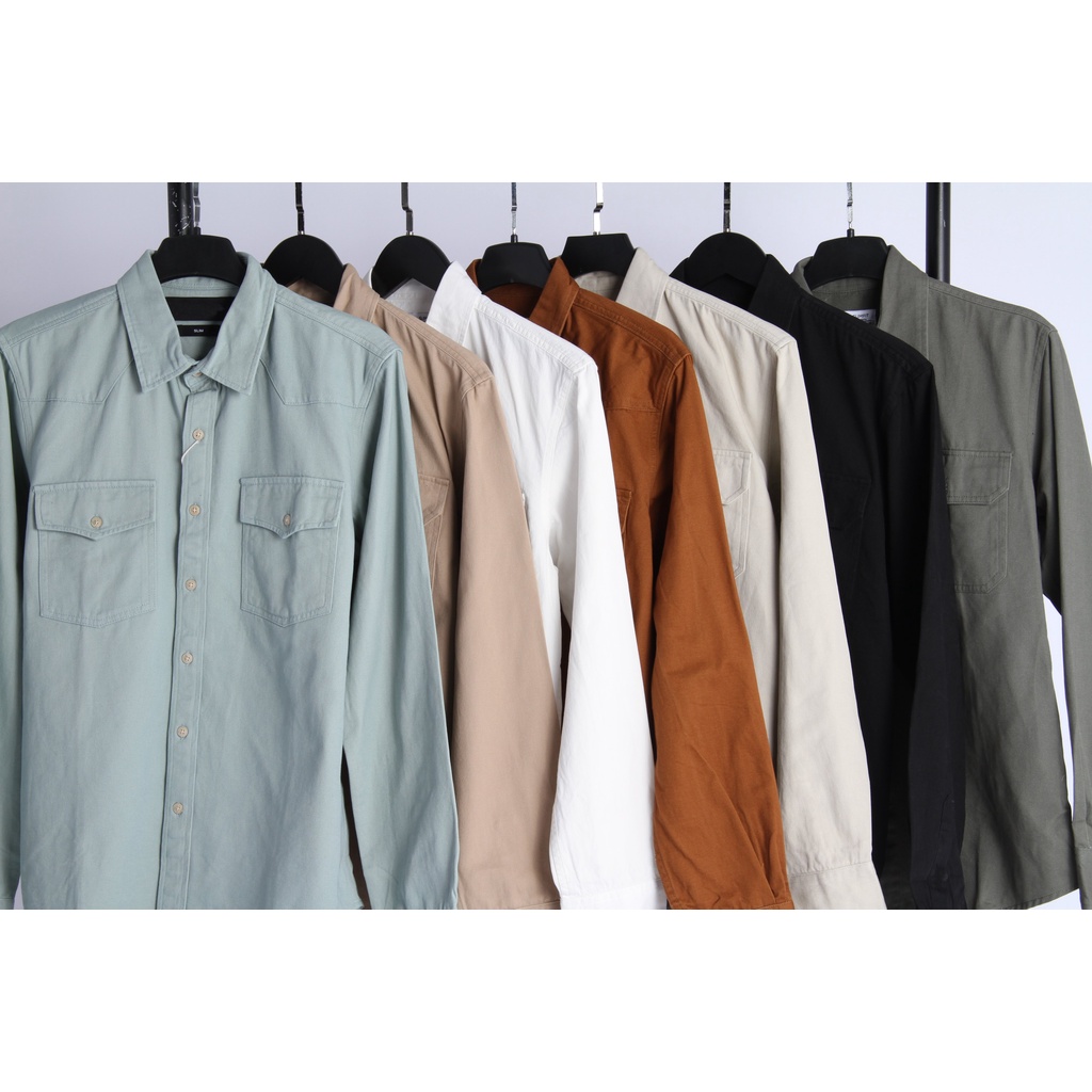 Áo sơ mi dài tay form rộng kaki DICYDE AV.D.DCD.03 cao cấp