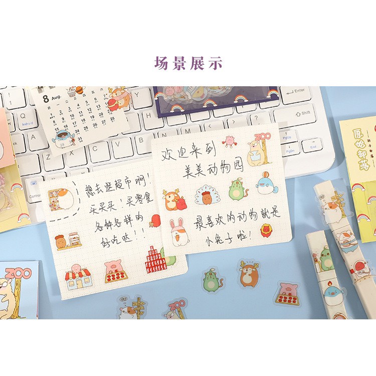 Bộ 80 Sticker Molang Đáng Yêu Chống Nước Trang Trí Laptop, Sách Vở Học Tập