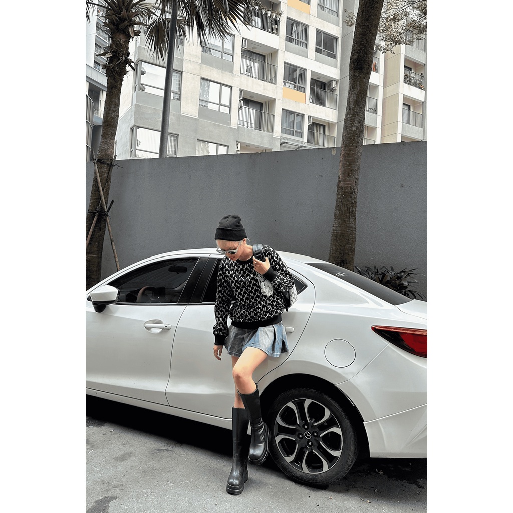 Áo Sweater Nỉ Unisex M.L.B Monogram Cao Cấp, Áo Sweatshirt ASMLB