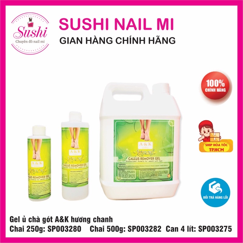 Gel chà gót, ủ mềm da Breakdown Callus A&K 250g, 500g - Sushi nail mi