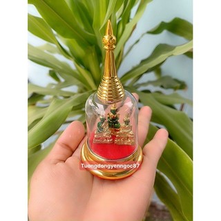 Tượng phật ngọc lồng kính ( cao 10 cm )