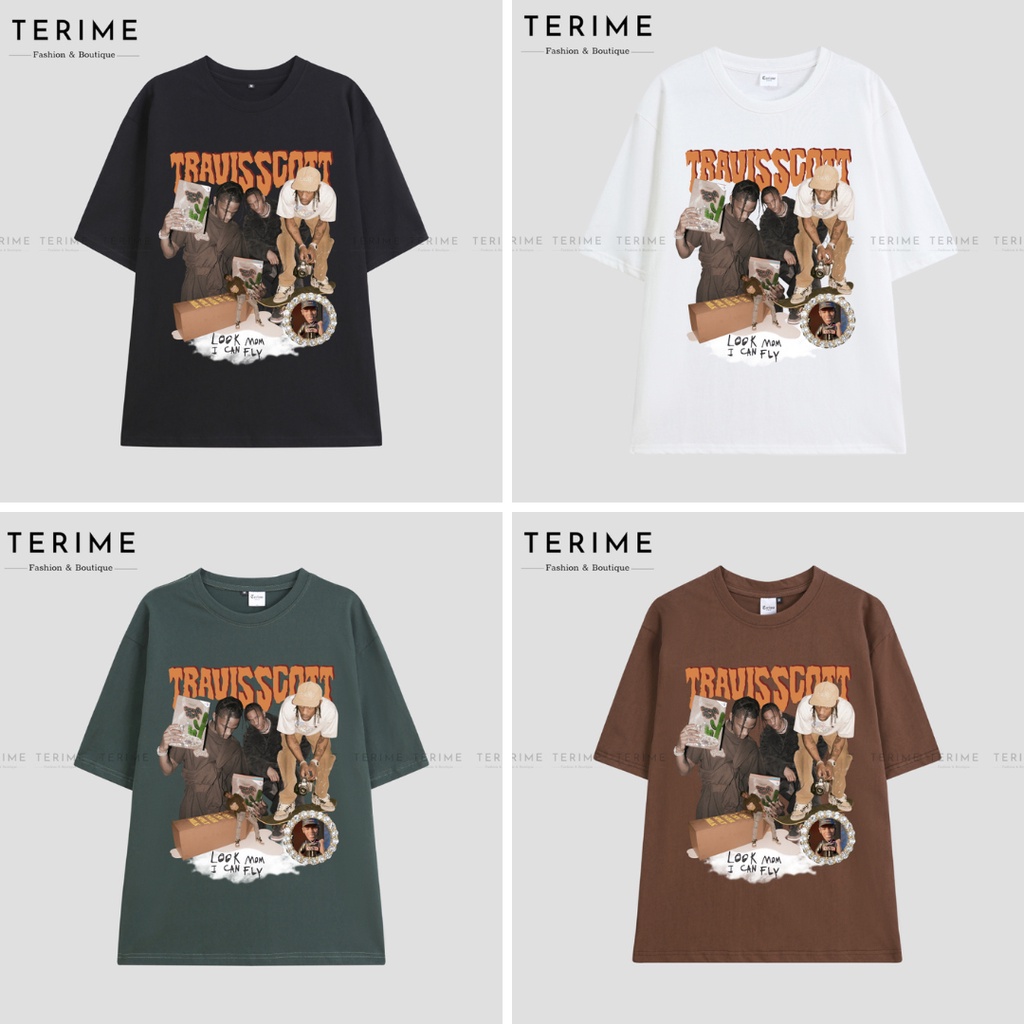 Áo thun Unisex TRAVIS SCOTT cotton 100% form rộng tay lỡ  - A41