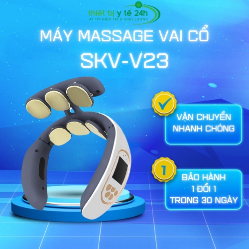Máy massage vai cổ - 6 đầu mát xa thông minh, 12 mức cường độ tác động lên vùng cổ, hỗ trợ giảm đau mỏi, sử dụng an toàn