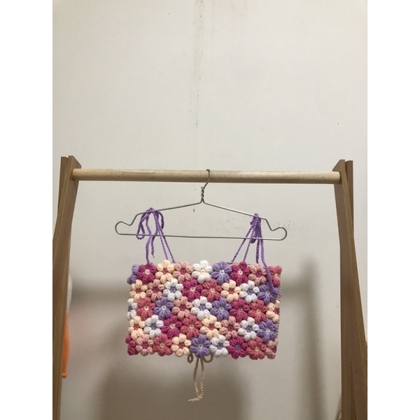 ☀️HOT • Áo CROPTOP hoa len móc siu đáng yêu[Ảnh thật] | BigBuy360 - bigbuy360.vn