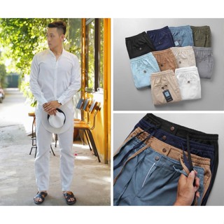 QUẦN ĐŨI DÀI NAM ỐNG SUÔNG, CẠP CHUN KHUY CÀI. CHẤT ĐŨI MÁT NHẸ.