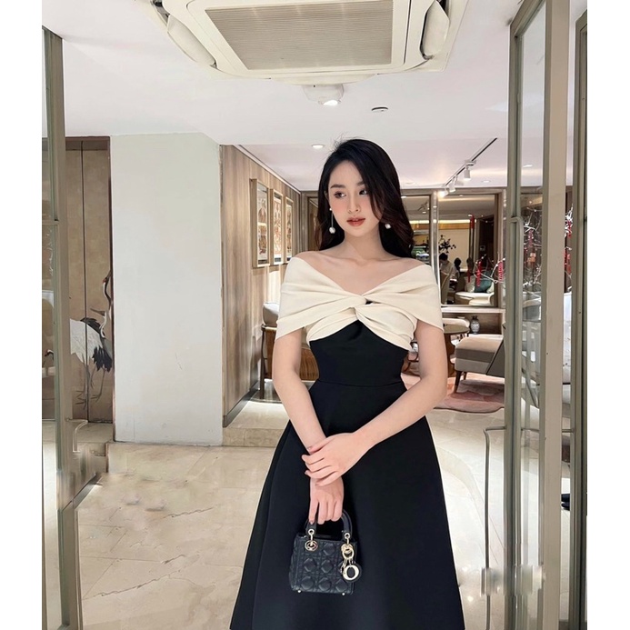 Váy trễ vai dự tiệc sang chảnh