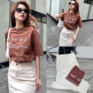 SET ÁO THUN KÈM CHÂN VÁY JEANS (KÈM VIDEO HÌNH THẬT)