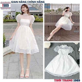 Đầm công chúa voan tơ 2 lớp V84 -váy dự tiệc tiểu thư sang chảnh -THỜI TRANG 1989