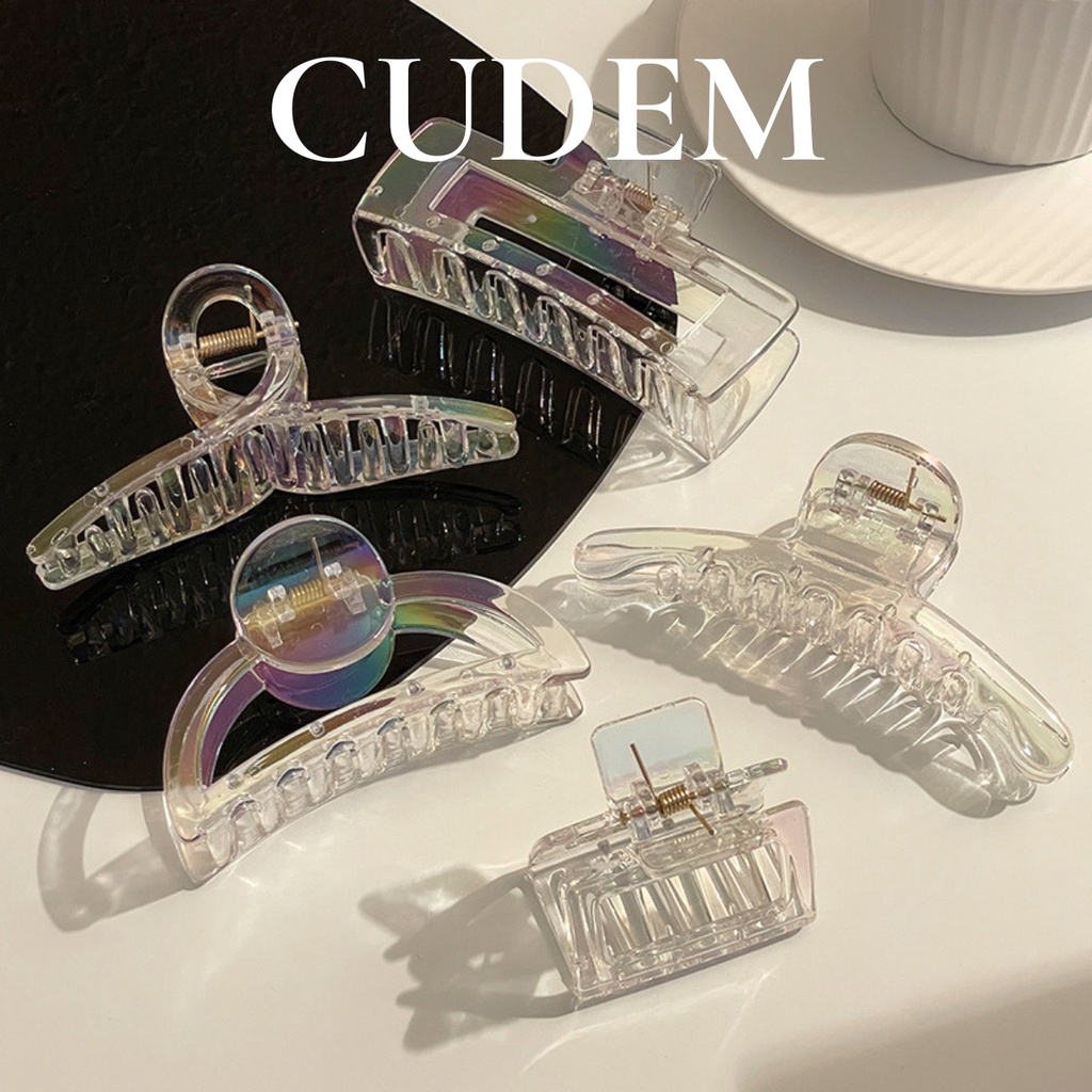 Kẹp tóc càng cua Hàn Quốc nữ đẹp hottrend trong size lớn trong suốt CuDem cặp búi tóc dễ thương K18