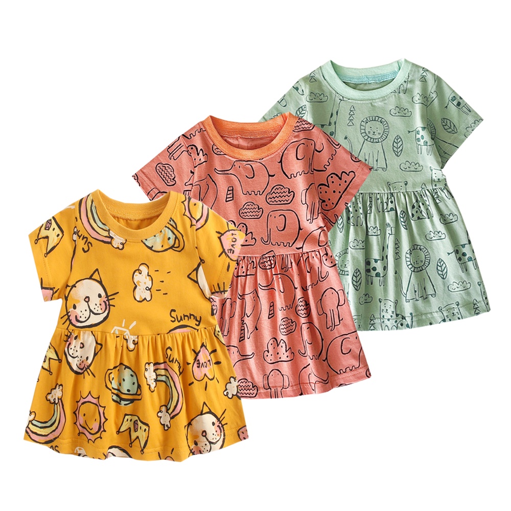 Sanlutoz Con vật Mùa hè Trẻ Ăn mặc Ngày lễ nhóc Cô gái Áo