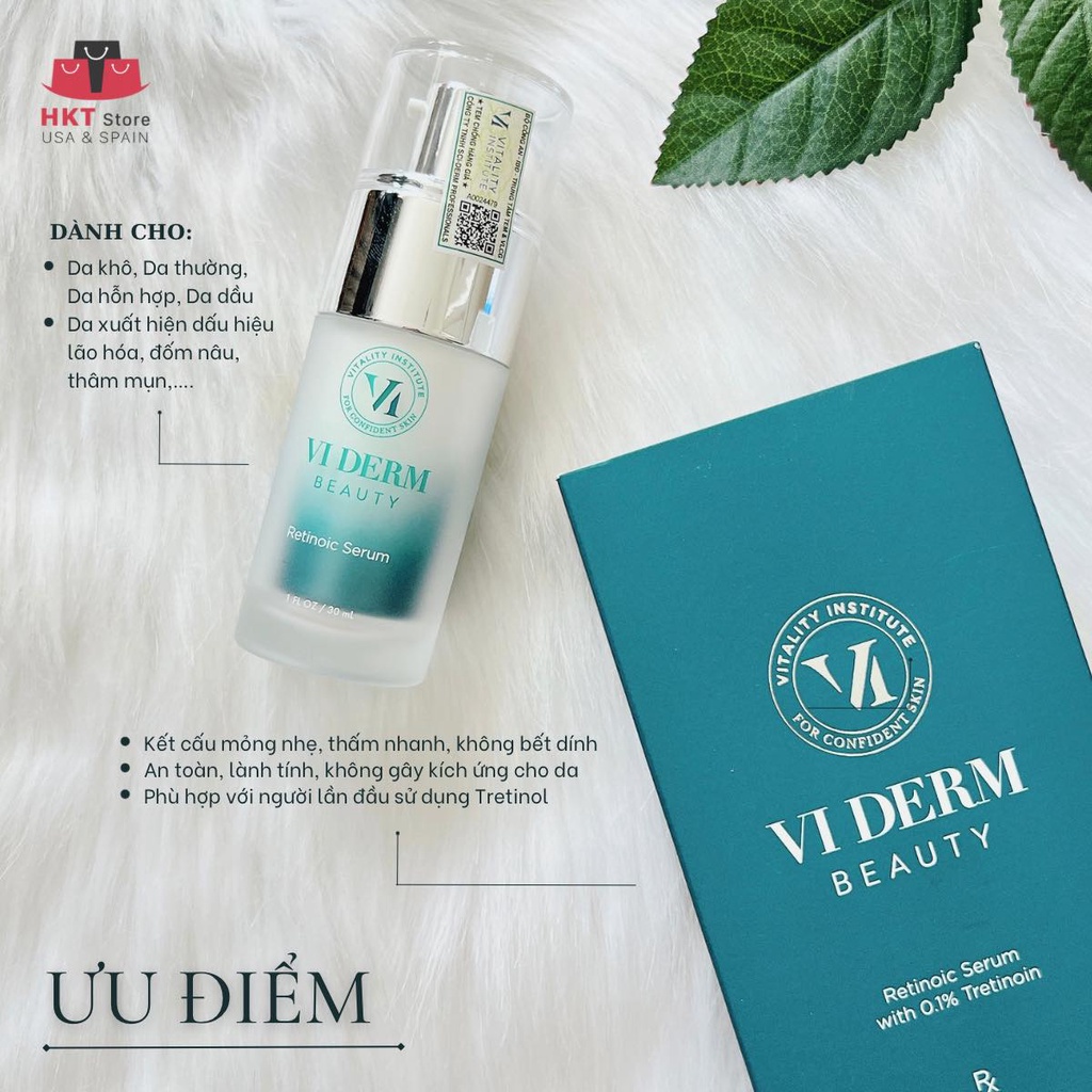 Tinh chất giảm mụn, chống lão hóa - VI Derm Beauty Retinoic Serum 30ml