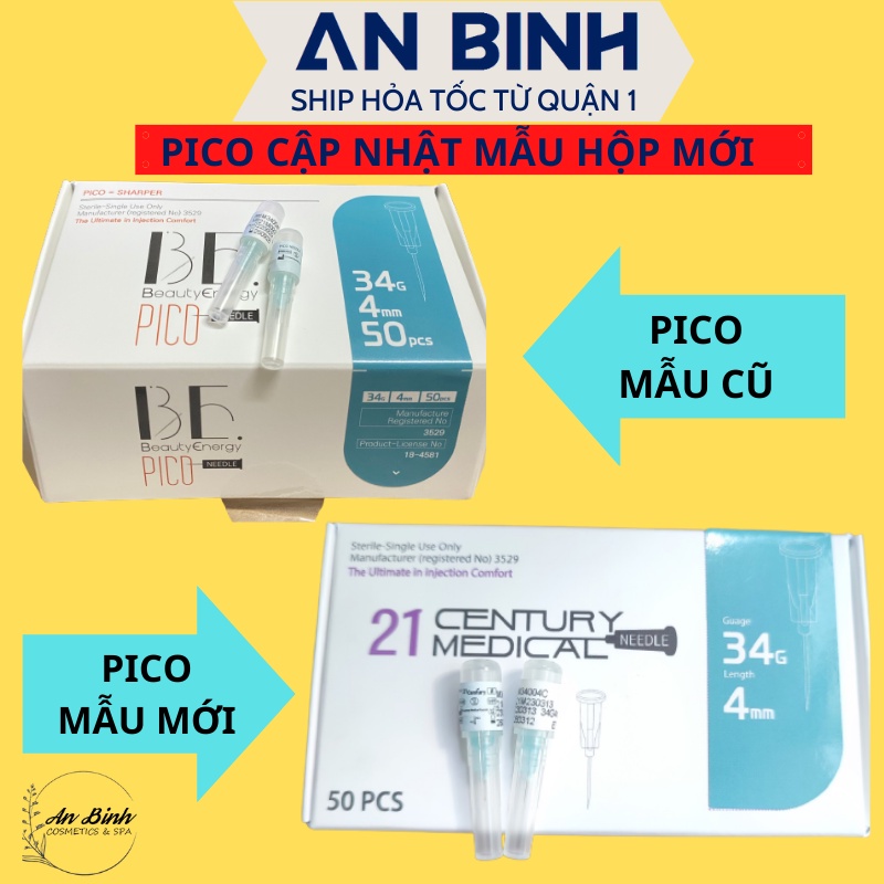 (Q1-HCM) |01 CÂY| Đầu Kim Tiêm Meso Pico Needle Hàn Quốc Chính Hãng - Kim Tiêm Căng Bóng Pico Needle 34g4mm