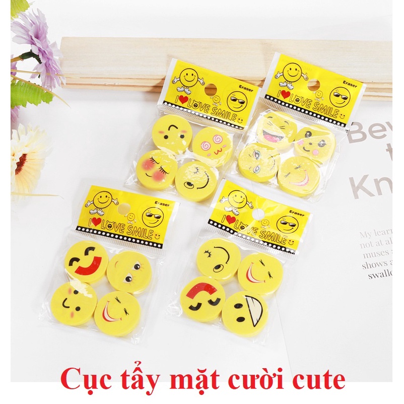 [ Giá Sỉ ] 4 Cục tẩy mặt cười cute