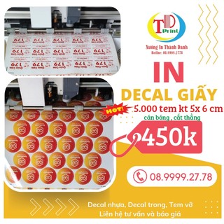 In tem giấy - tem nhãn bế cắt theo yêu cầu giá 1 tờ a3