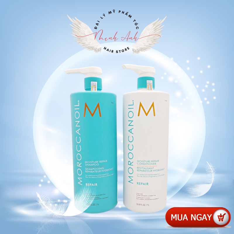 Dầu Gội Xả Dưỡng Ẩm Moroccanoil Repair 1000ML * 2 phục hồi, dưỡng ẩm, siêu mượt Minh Anh Hair Store
