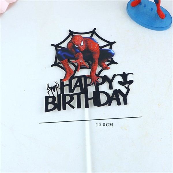 Que cắm HPBD spider man+Mạng nhện đen 1 que