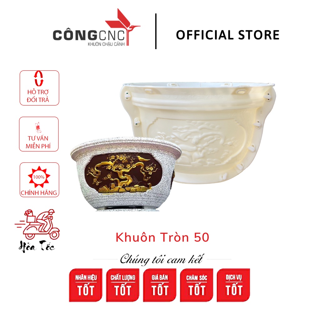 Khuôn Đúc Chậu Đẹp, Khuôn Chậu Tròn 50 TRUNG QUỐC