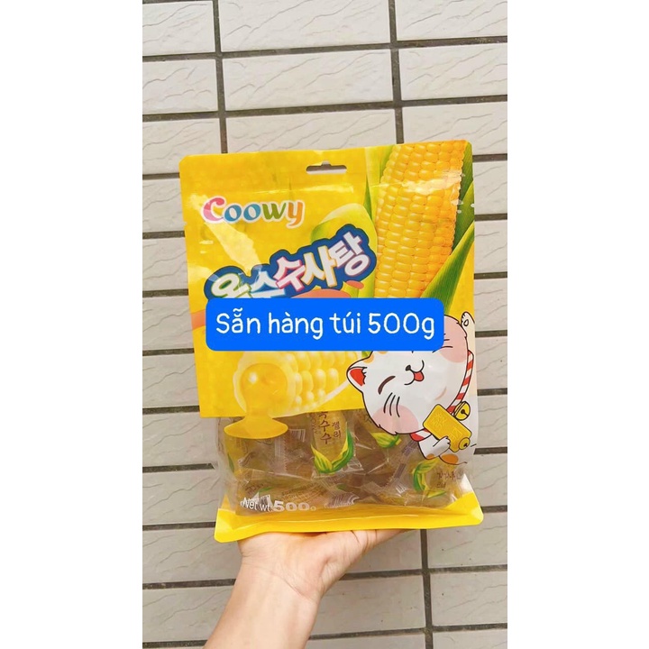 Gói 500g lkejo ngô nhân chảy trong suốt thương hiệu Coowy Đài Loan - Kẹo bắp dẻo