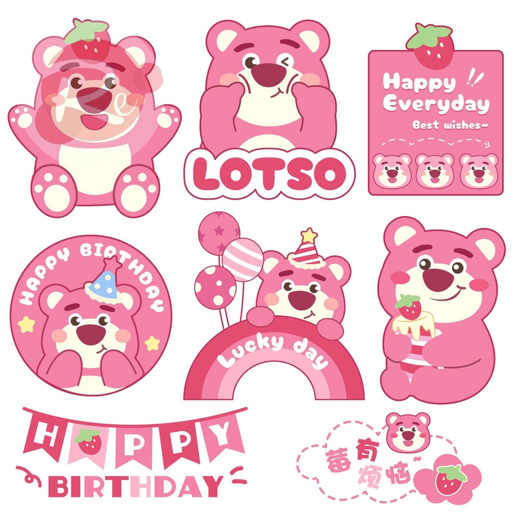 – SCG Gấu Lotso - Best Wishes - Trang trí bánh sinh nhật bánh kem