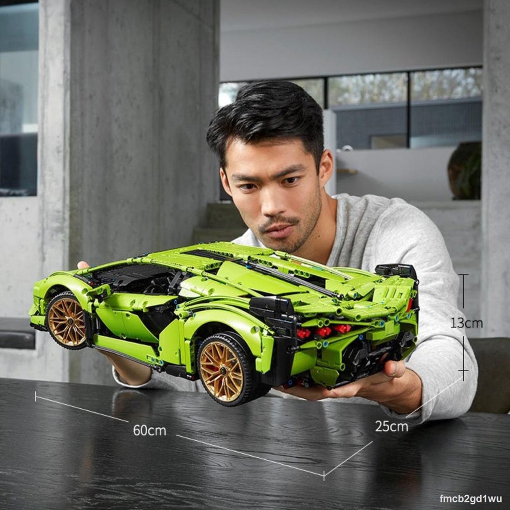 🌈Nóng bán✒Lamborghini Hồng Dòng Xe Thể Thao Lắp Ráp Tương Thích Lego Khối Xây Dựng Mô Hình Đua Ô Tô Điều Khiển Từ Xa Đồ