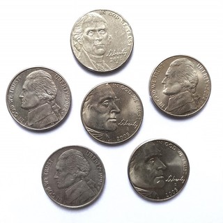 Đồng Xu 5 cent (Nickel) Đô la Mỹ Thật 100%