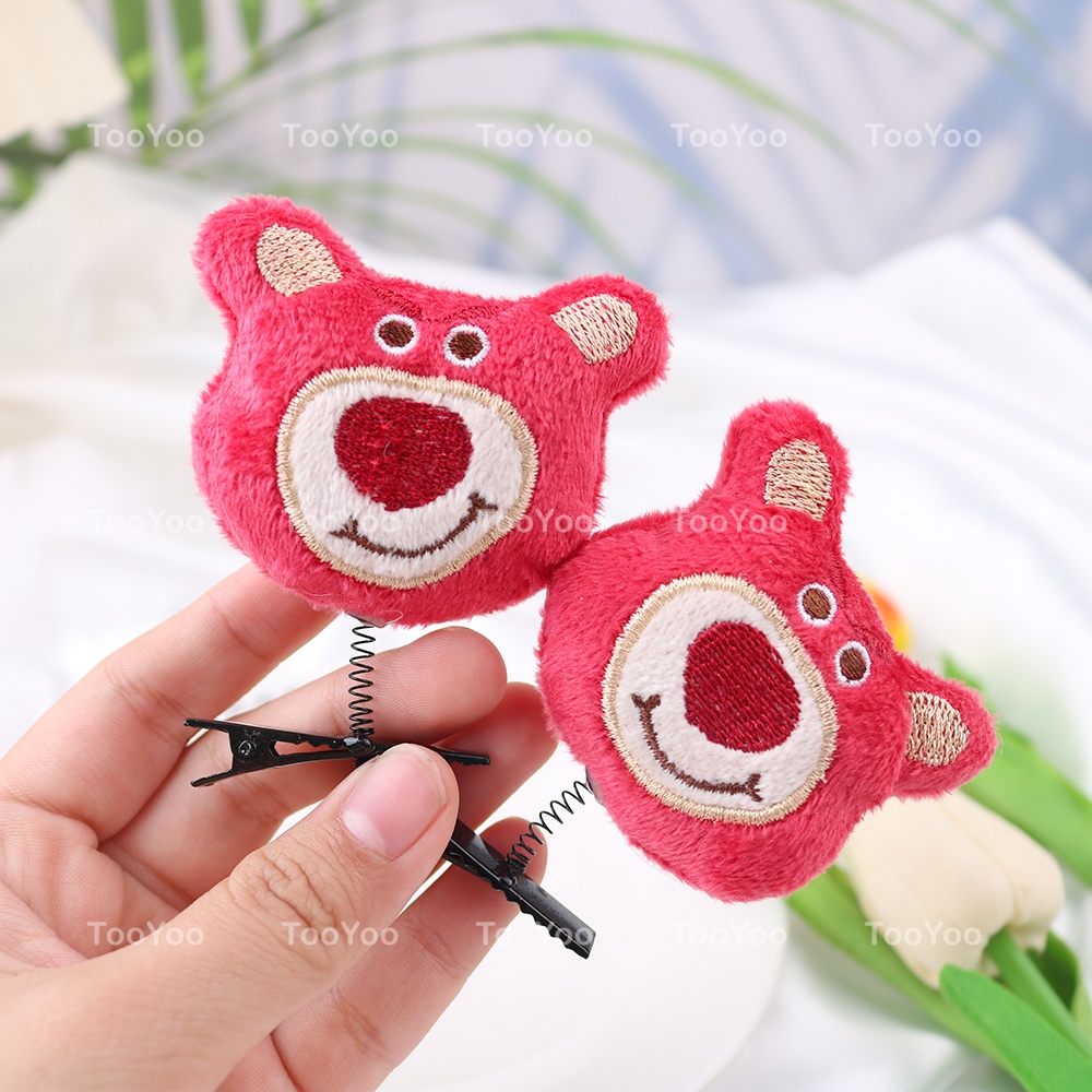 Kẹp tóc lò xo Gấu dâu Lotso dễ thương cute TY0360