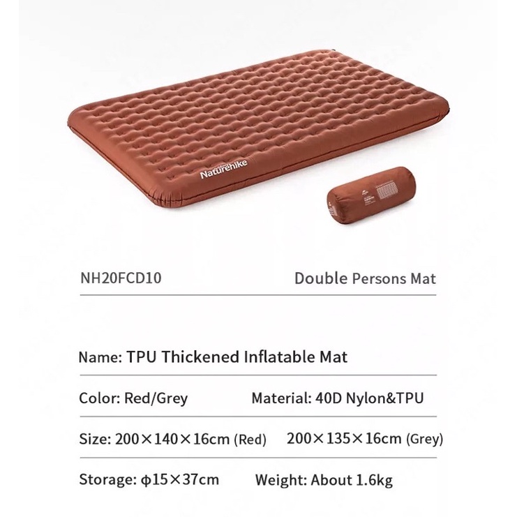 Đệm đôi bơm hơi chống nước NatureHike NH19QD010 chính hãng