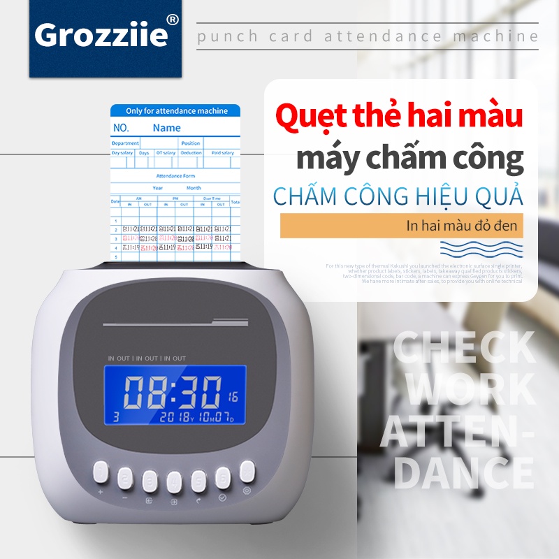 Máy chấm công Thẻ Giấy Hàng Chính Hãng Tặng 50 tờ thẻ giấy