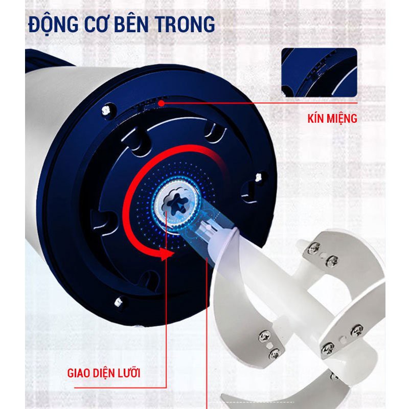 Máy Xay Đa Năng Inox 4 Lưỡi  Siêu Sắc Bén, Xay Thịt,Cua,Rau Củ Quả Tỏi Ớt Bảo Hành 12 Tháng