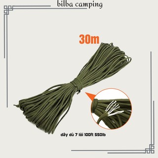 31m dây dù Paracord 7 lõi dã ngoại cắm trại, dây dù cắm trại sinh tồn nơi hoang dã BB1252 - Billba Camping